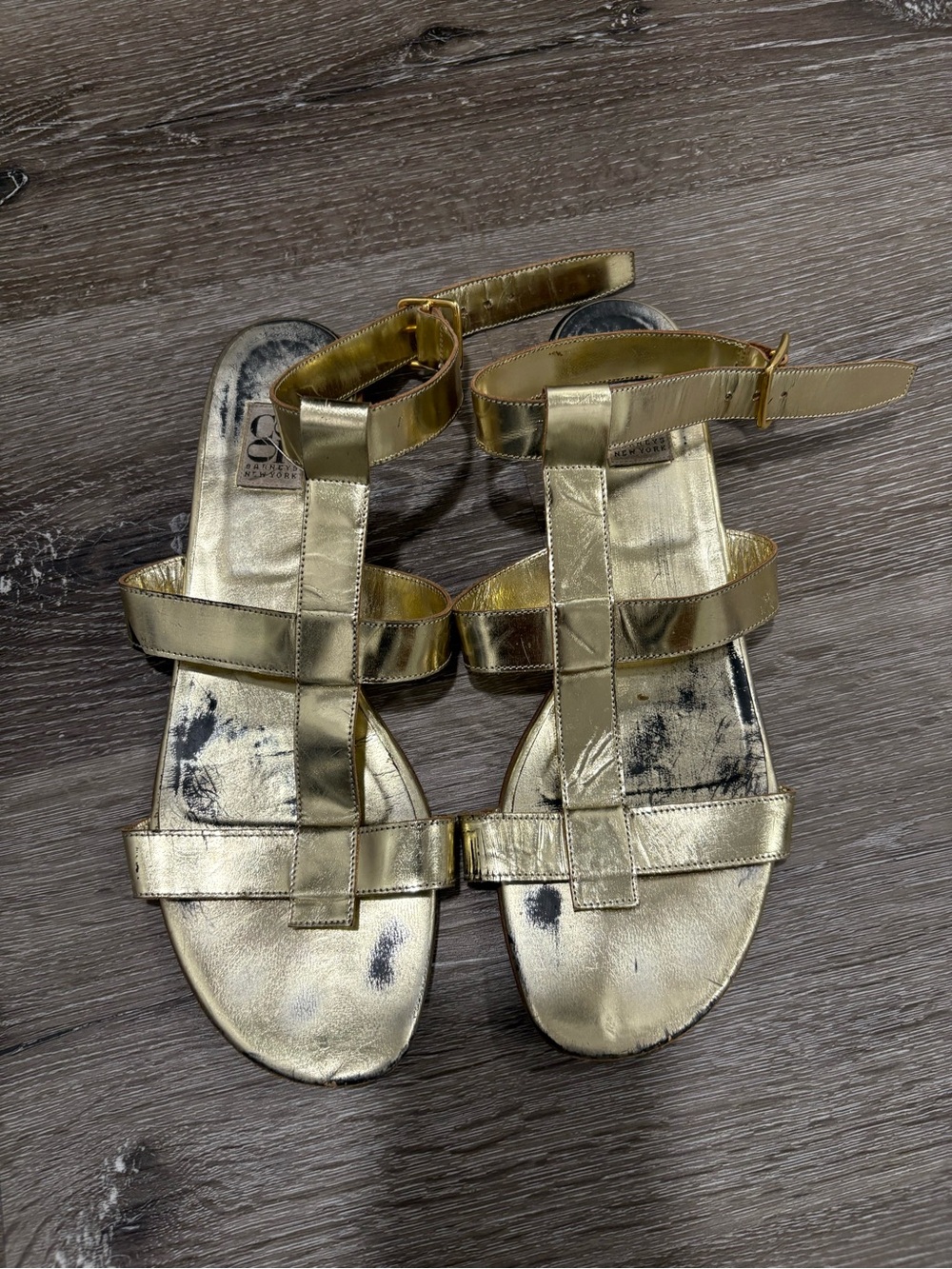 Barney’s COOP gold sandals